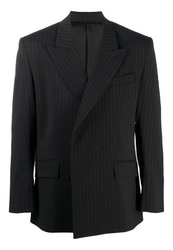 pinstripe double-breasted blazer