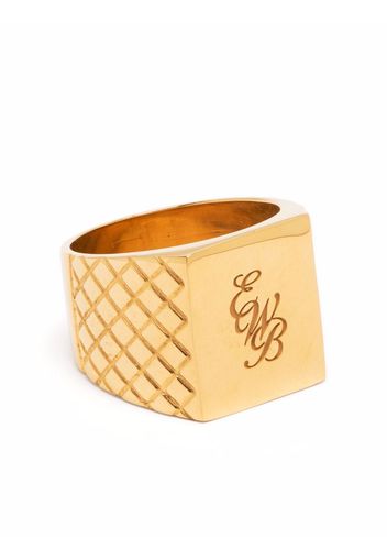 Ernest W. Baker engraved logo ring - Oro