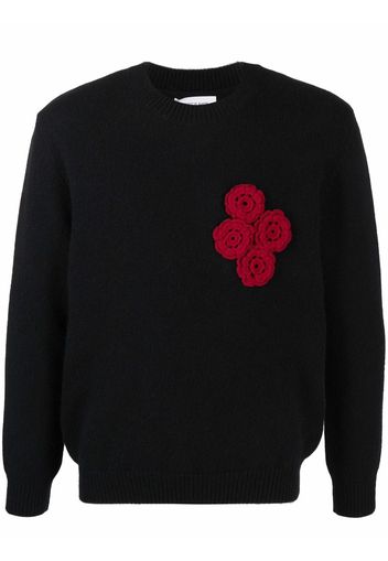 Ernest W. Baker floral embroidery jumper - Nero