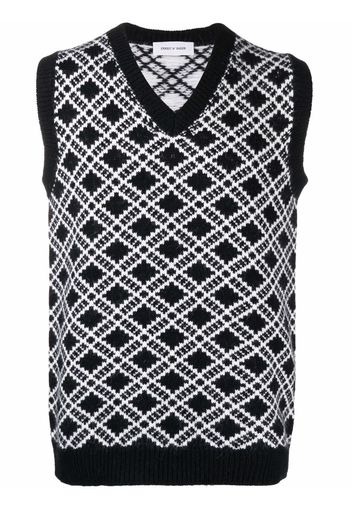 Ernest W. Baker diamond print vest - Nero