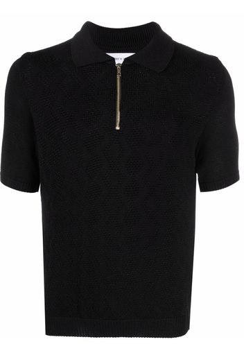 Ernest W. Baker zip-up knitted polo shirt - Nero