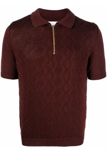 Ernest W. Baker zip-up knitted polo shirt - Marrone