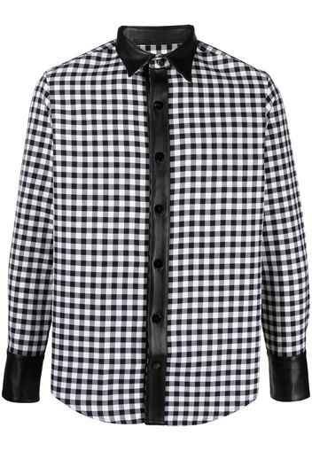 Ernest W. Baker gingham check button-up shirt - Nero