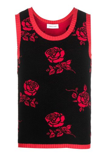 Ernest W. Baker Rose jacquard tank top - Nero