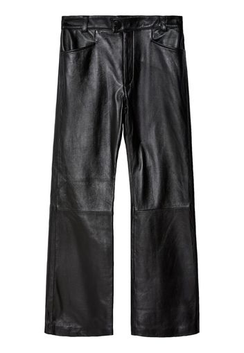 Ernest W. Baker leather flare-leg trousers - Nero