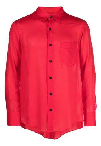 Ernest W. Baker long-sleeve tencel shirt - Rosso