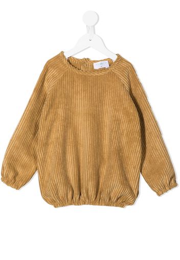 Eshvi Kids Top a coste elasticizzato - Marrone