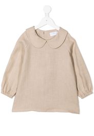 Eshvi Kids Camicia con colletto alla Peter Pan - Marrone