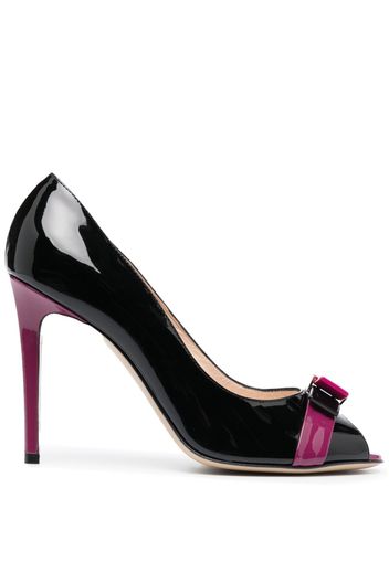 ESSERE high-shine open-toe pumps - Nero