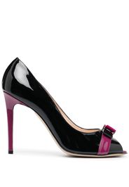 ESSERE high-shine open-toe pumps - Nero