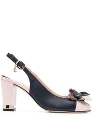 ESSERE floral-appliqué leather pumps - Blu