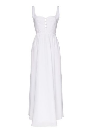 button cotton midi dress