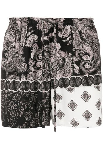 paisley-print drawstring shorts