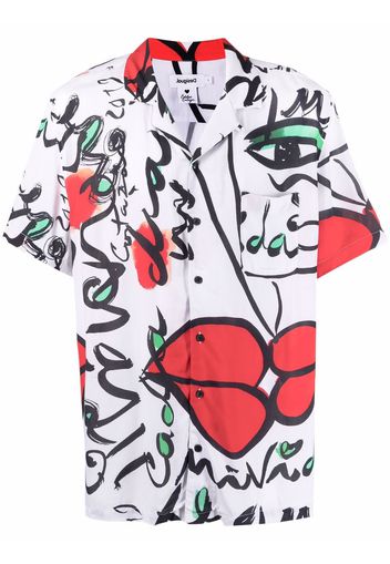 Esteban Cortazar El Beso graphic-print shirt - Bianco