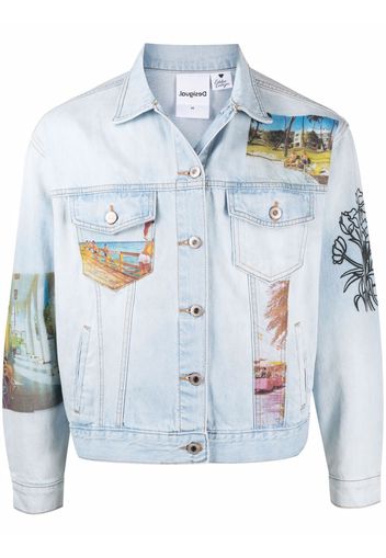 Esteban Cortazar x Desigual South Beach-print denim jacket - Blu