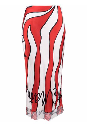 Esteban Cortazar x Desigual wave-print pencil skirt - Bianco