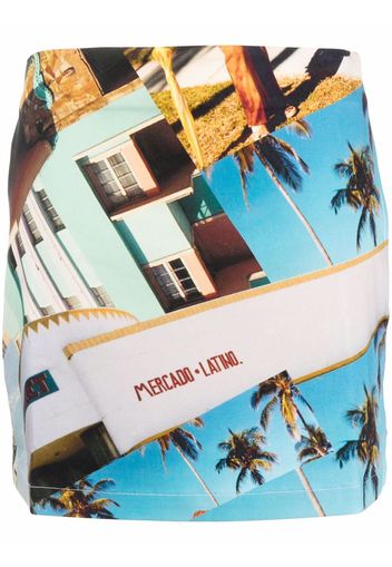 Esteban Cortazar x Desigual South Beach-print mini skirt - Blu