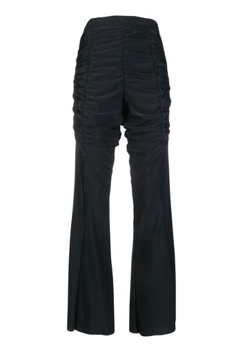 ESTER MANAS ruched flared trousers - Nero