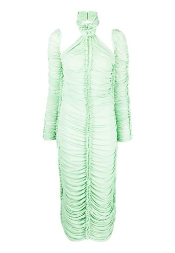 ESTER MANAS cut-out ruched midi dress - Verde