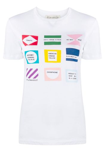 short sleeve flags print T-shirt