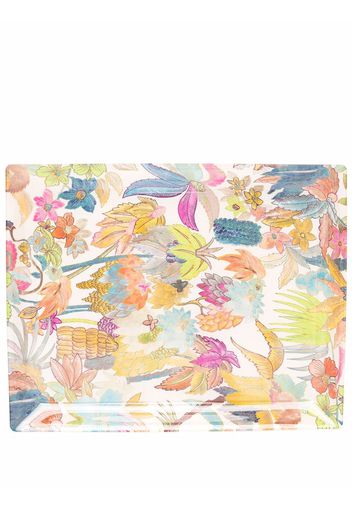 ETRO HOME foliage-print ceramic tray - Bianco