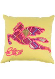 ETRO HOME embroidered-motif cotton cushion - Verde