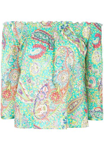 Blusa spalle scoperte con motivo paisley