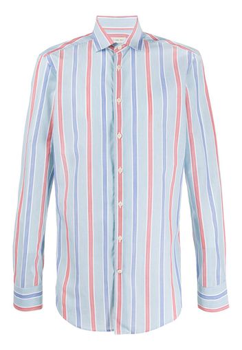 striped spread collar shirt