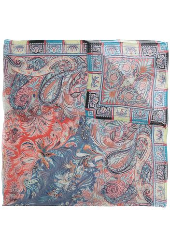 Etro paisley-print silk scarf - Blu