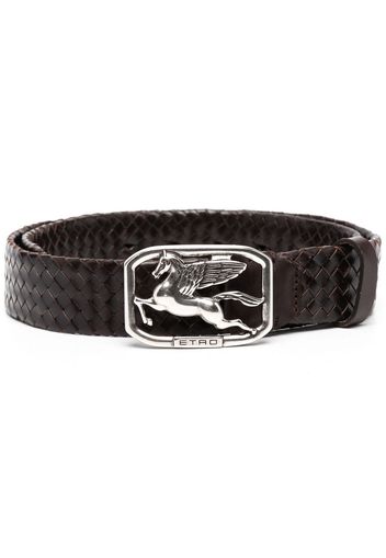 Etro logo-buckle leather belt - Nero