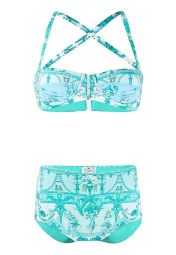 Etro scarf-print bikini set - Blu