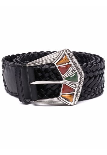 Etro embossed-buckle belt - Nero