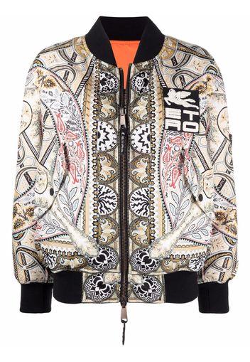 ETRO reversible patterned zip-up bomber jacket - Toni neutri