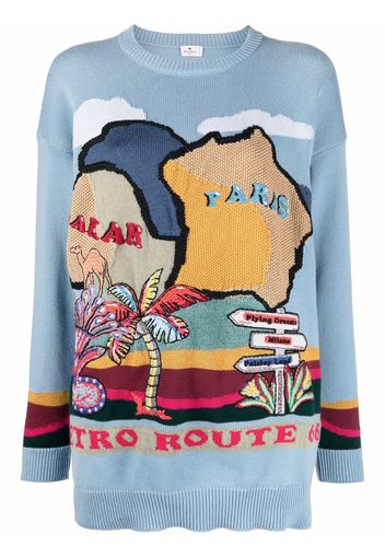 ETRO embroidered motif jumper - Blu