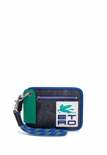 ETRO logo-patch wallet - Blu