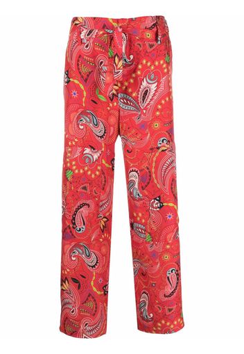 ETRO paisley print high-waist trousers - Rosso