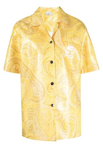 ETRO logo-print paisley short-sleeve shirt jacket - Giallo