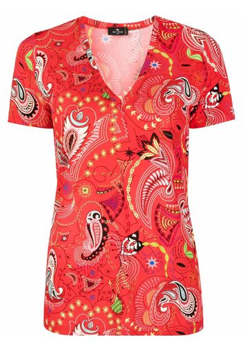 ETRO T-shirt con stampa paisley - Rosso