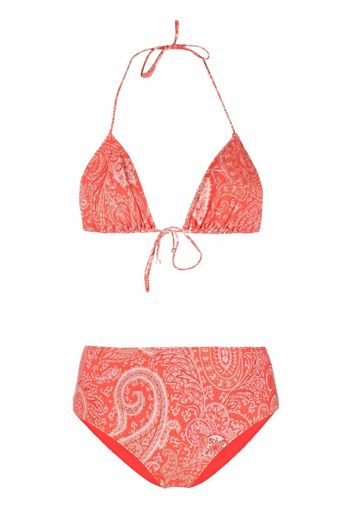 ETRO paisley-print halterneck bikini - Arancione