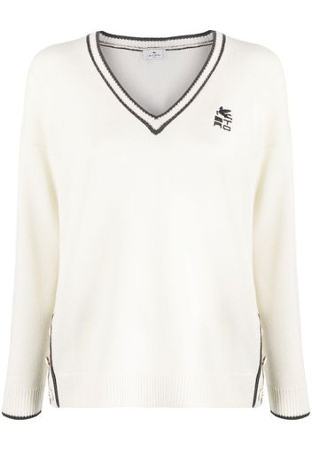 ETRO intarsia-knit logo jumper - Bianco