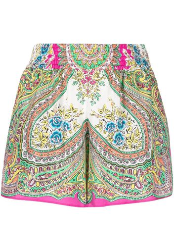 ETRO paisley-print silk shorts - Rosa