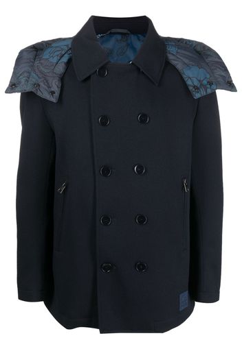 ETRO detachable-hood double-breasted coat - Blu