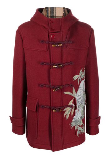 ETRO tiger-print duffle coat - Rosso