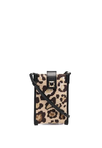 ETRO embroidered leopard-print crossbody bag - Toni neutri