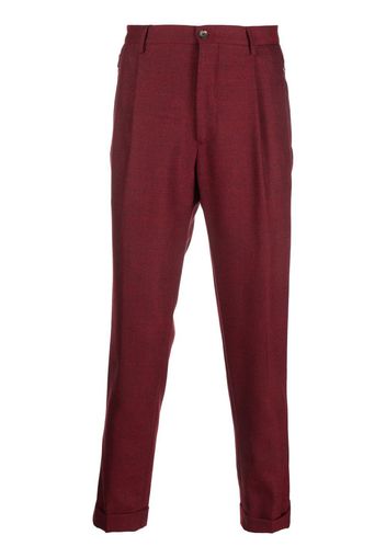 ETRO pleated wool-blend trousers - Rosso