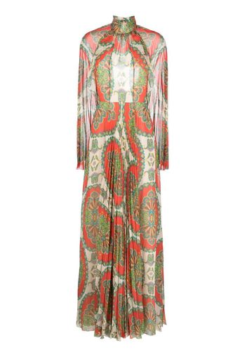 ETRO paisley-print pleated dress - Toni neutri