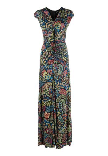 ETRO floral embroidered maxi dress - Nero