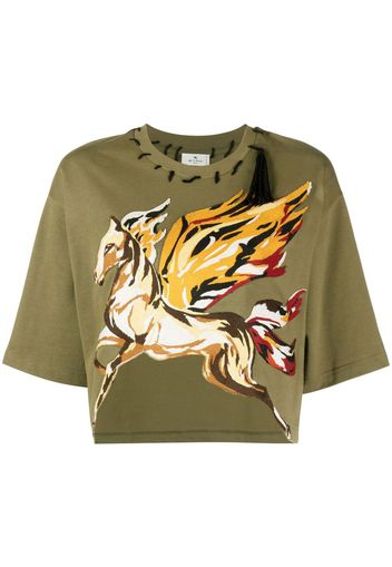 ETRO T-shirt con applicazione Pegaso - Verde