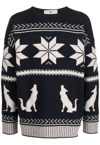 ETRO patterned-jacquard knitted jumper - Blu