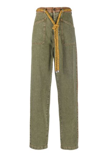 ETRO Jeans dritti con inserti - Verde